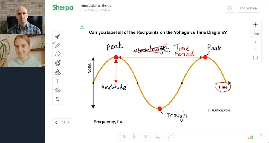 Online tutoring lesson preview